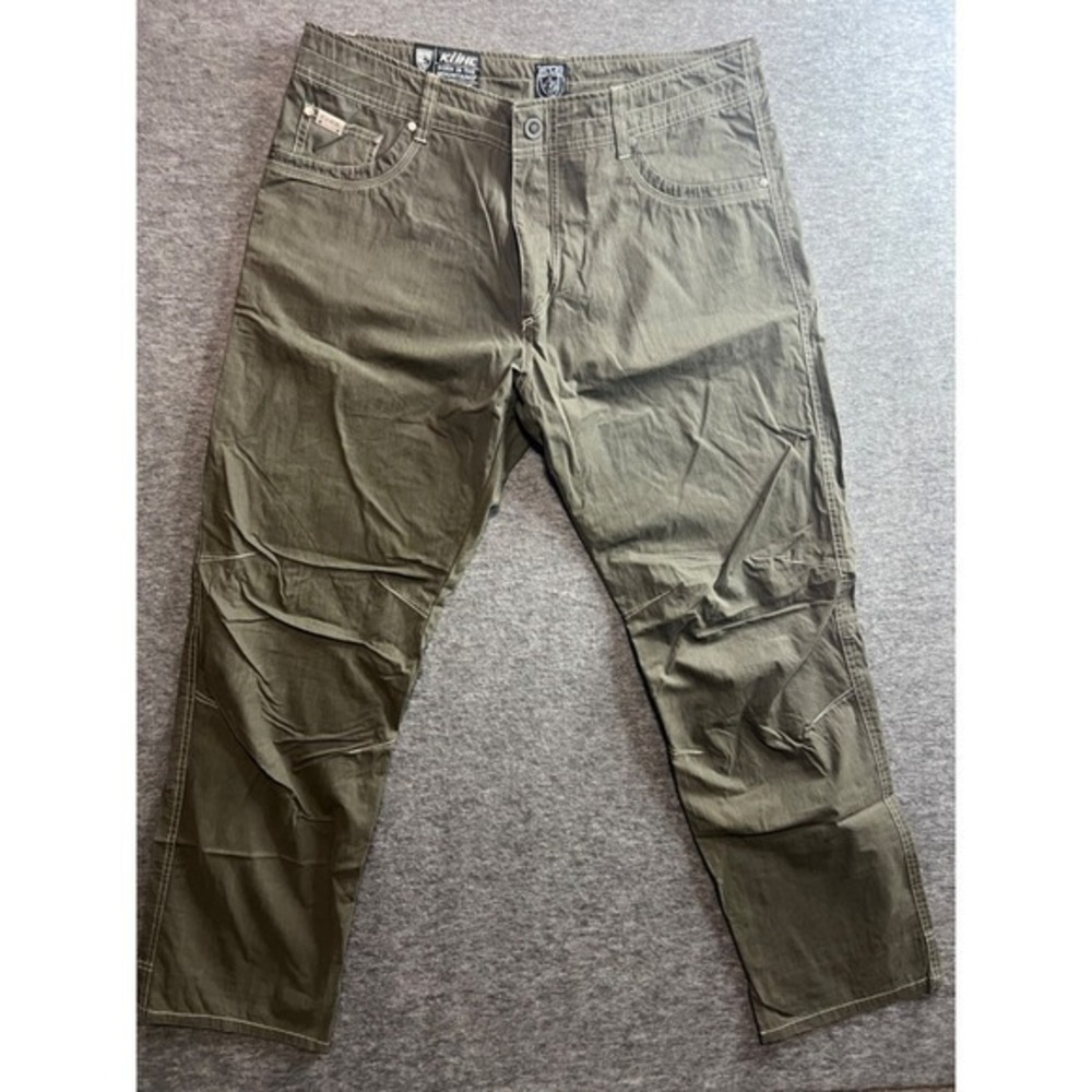 Kuhl Pants Men's Size 36X32 Olive Born In The Mountains Nylon Hiking Pants